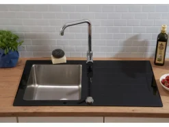 Online Respekta Glasspüle New York 86 cm x 50 cm Schwarz