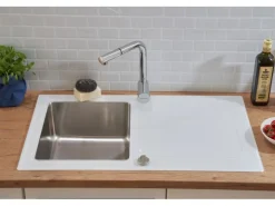 Respekta Glasspülen<Glasspüle New York 86  cm x 50 cm Weiß
