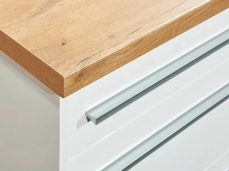 Clearance Kücheninsel Gabriel ohne E-Geräte 150 cm Weiß Hochglanz Kücheninseln