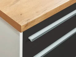 Clearance Kücheninsel Gabriel 150 cm ohne E-Geräte Grau Hochglanz Kücheninseln