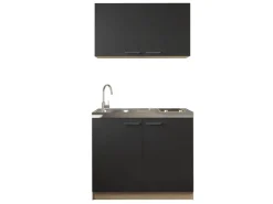 Respekta Pantryküchen|Miniküchen<Küchenmöbel-Set 6 Merle 100 cm Schwarz