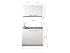 Respekta Pantryküchen|Miniküchen<Küchenmöbel-Set 6 Merle 100 cm Schwarz