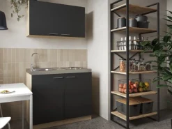 Respekta Pantryküchen|Miniküchen<Küchenmöbel-Set 6 Merle 100 cm Schwarz