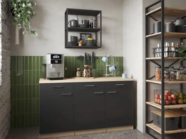 Clearance Küchenmöbel-Set 12 Merle 150 cm Pantryküchen|Miniküchen