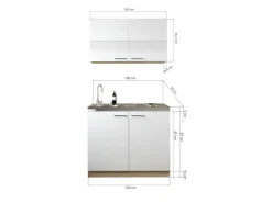 Respekta Pantryküchen|Miniküchen<Küchenmöbel-Set 5 Merle 100 cm Grau