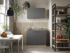 Discount Respekta Küchenmöbel-Set 4 Merle 100 cm Grau