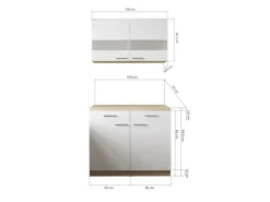 Hot Küchenmöbel-Set 9 Merle 100 cm Pantryküchen|Miniküchen