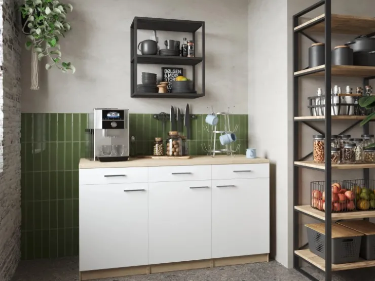 Best Küchenmöbel-Set 6 Merle 100 cm Pantryküchen|Miniküchen