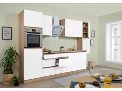 Online Respekta Küchenzeile GLRP320HESWM Grifflos 320 cm -Sonoma Eiche Kühlschränke|Winkelküchen