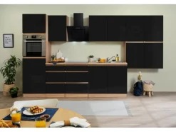 Sale Respekta Küchenzeile GLRP370HESS Grifflos 370 cm -Sonoma Eiche Kühlschränke|Winkelküchen