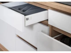 Sale Respekta Küchenzeile GLRP370HESS Grifflos 370 cm -Sonoma Eiche Kühlschränke|Winkelküchen