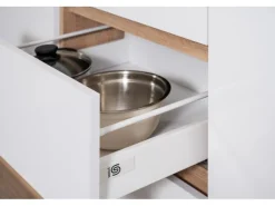Sale Respekta Küchenzeile GLRP370HESS Grifflos 370 cm -Sonoma Eiche Kühlschränke|Winkelküchen