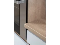 Respekta Premium Kochfelder|Kühlschränke<Respekta Küchenzeile GLRP270HESS Grifflos  270 cm -Sonoma Eiche Schwarz Hochglanz