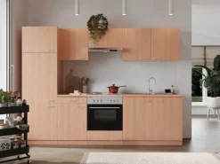 Respekta Einbauküchen|Kochfelder<Küchenzeile KB270BBE 270 cm Nachbildung Buche
