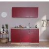 Outlet Küchenzeile KB150ESR 150 cm Rot-Eiche Sägerau Pantryküchen|Miniküchen