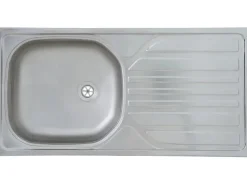 Respekta Single-Küchen|Winkelküchen<Küchenzeile KB150ESWC 150 cm Weiß-Eiche Sägerau