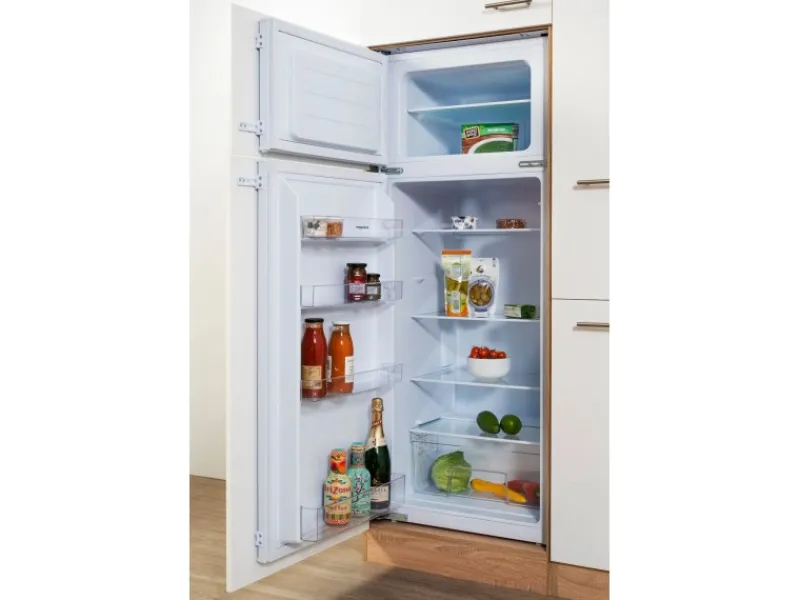 Best Küchenzeile KB270ESWCGKE 270 cm -Eiche Sägerau Nachbildung Glänzend Single-Küchen|Kühlschränke