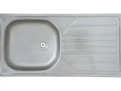 Best Küchenzeile KB180ESW 180 cm Weiß-Eiche Sonoma Sägerau Nachbildung Single-Küchen|Kochfelder