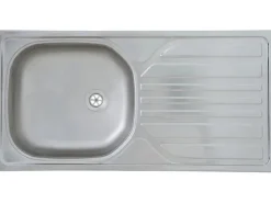 Respekta Single-Küchen|Pantryküchen<Küchenzeile KB150ESWMIC 150 cm -Eiche Sägeräu Nachbildung Weiß