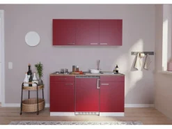 Online Küchenzeile KB150WR 150 cm -Weiß Single-Küchen|Pantryküchen