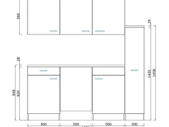 Best Küchenzeile KB180WRMI 180 cm Rot-Weiß Kochfelder|Kühlschränke