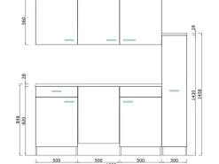Respekta Pantryküchen|Miniküchen<Küchenzeile KB150WRMI 150 cm -Weiß Glänzend Rot