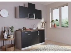 Best Küchenzeile KB150WSMIC 150 cm -Weiß Winkelküchen|Pantryküchen