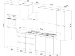 Discount Respekta Küchenzeile ohne E-Geräte 330 cm Grifflos Weiß Hochglanz Einbauküchen|Kühlschränke