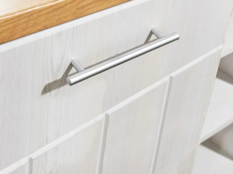 Outlet Landhaus Inselküche Anton 280 cm Lärche Weiß Inselhauben|Kücheninseln