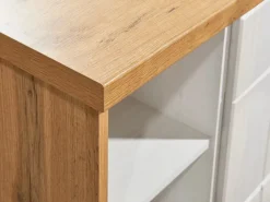 Outlet Landhaus Inselküche Anton 280 cm Lärche Weiß Inselhauben|Kücheninseln