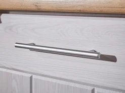 Outlet Landhaus Inselküche Anton 280 cm Lärche Weiß Inselhauben|Kücheninseln
