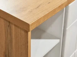 Discount Landhaus Winkelküche/ Inselküche Anton 310 x 172 cm Lärche Weiß Inselhauben|Winkelküchen