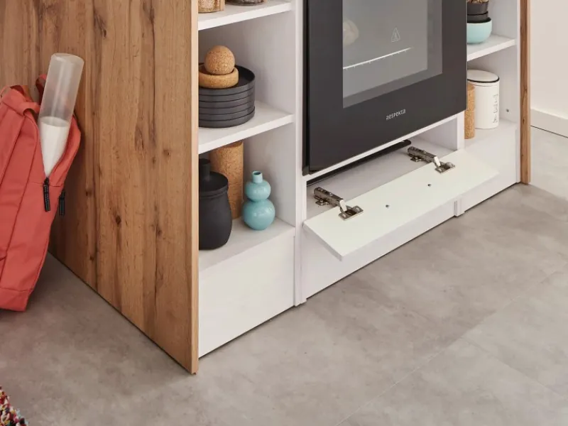 Discount Landhaus Winkelküche/ Inselküche Anton 310 x 172 cm Lärche Weiß Inselhauben|Winkelküchen