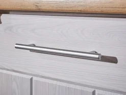 Discount Landhaus Winkelküche/ Inselküche Anton 310 x 172 cm Lärche Weiß Inselhauben|Winkelküchen