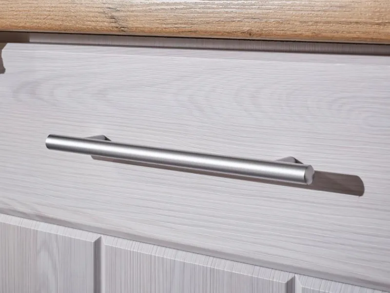 Discount Landhaus Winkelküche/ Inselküche Anton 310 x 172 cm Lärche Weiß Inselhauben|Winkelküchen