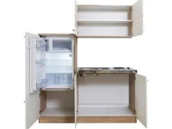 Respekta Single-Küchen|Pantryküchen<Miniküche KB160ESW 160 cm -Eiche Sonoma Sägerau Nachbildung Weiß