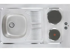 Respekta Single-Küchen|Pantryküchen<Miniküche KB160ESW 160 cm -Eiche Sonoma Sägerau Nachbildung Weiß