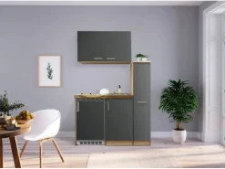 Clearance Miniküche MK130ESGOSC 130 cm -Eiche Sägerau Nachbildung Pantryküchen|Miniküchen