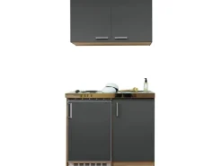Respekta Single-Küchen|Pantryküchen<Miniküche MK100ESGOS 100 cm -Eiche Sägerau Nachbildung Grau