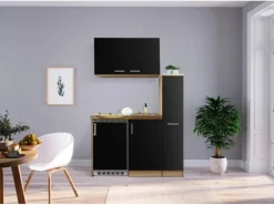 Online Miniküche MK130ESSOSC 130 cm -Eiche Sägerau Nachbildung Miniküchen|Pantryküchen
