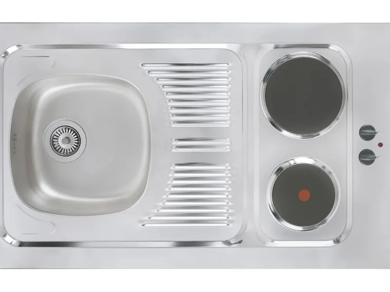 Hot Miniküche MK100ESSOS 100 cm -Eiche Sägerau Nachbildung Pantryküchen|Miniküchen