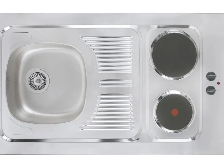 Best Respekta Miniküche MK130ESWOS 130 cm -Eiche Sägerau Nachbildung Weiß