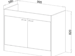 Miniküche Pantry100 ohne Kühlschrank Weiß Pantryküchen|Miniküchen