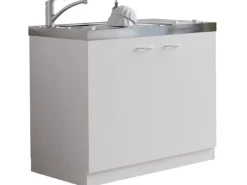 Miniküche Pantry100 ohne Kühlschrank Weiß Pantryküchen|Miniküchen