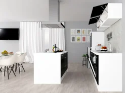 Sale Inselküche 280 cm -Weiß Inselhauben|Kücheninseln