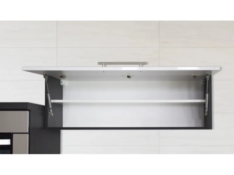 Discount Inselküche 310 cm -Eiche Grau Inselhauben|Kochfelder