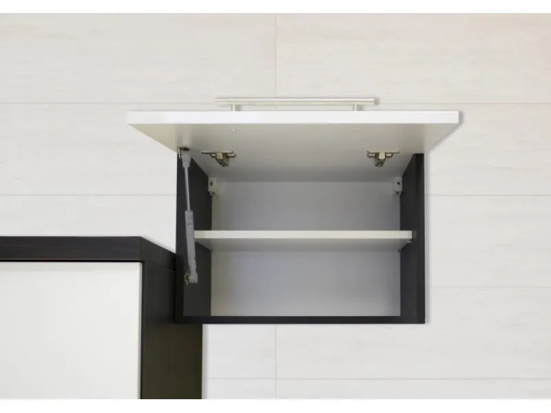 Discount Inselküche 310 cm -Eiche Grau Inselhauben|Kochfelder