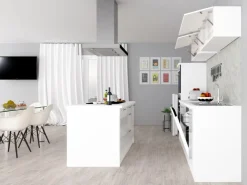 Respekta Premium Inselhauben|Kücheninseln<Inselküche 280 cm Weiß Hochglanz Hochglanz Weiß