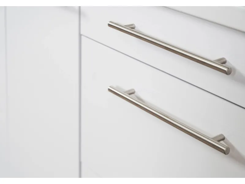 New Küchenzeile 220 cm Weiß Hochglanz-Eiche Grau Einbauküchen|Winkelküchen