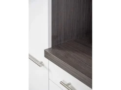 Respekta Premium Kühlschränke|Einbauküchen<Küchenzeile 280 cm -Eiche Grau Schwarz Hochglanz